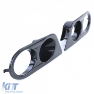 Nebelscheinwerferabdeckungen Stoßstange schwarz glänzend geeignet für BMW 3er E46-image-6194811