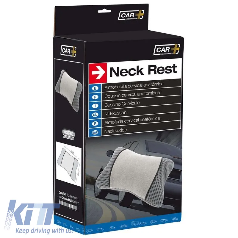 Neck Cushion suitable for Car Seat Grey 26x15cm 1 Piece Car+ ACA1000