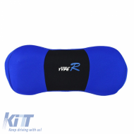 Neck Cushion Type-R suitable for Car Seat Blue / Black 34x16x7cm 1 Piece