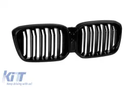 Nervature illuminate di tipo Iconic Glow con doppie alette adatte per BMW X3 G01, X4 G02 2022-2024, verniciato nero-image-6146880