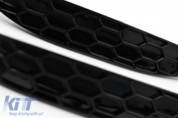 Nid d'abeille Couvercle réflecteur arrière pour VW Golf 7 5G 13-17 R & R-Line Pare-chocs-image-6086466