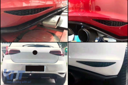 Nid d'abeille Pare-chocs arrière Couvercle réflecteur pour VW Golf 7 GTI Hatchback 5G 2013-2017-image-6087025