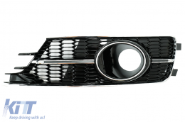 Niedriger Abdeckungen Seitengitter für AUDI A6 C7 4G Facelift 15-18 Glänzend schwarz Chrom-image-6068865