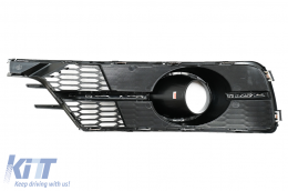 Niedriger Abdeckungen Seitengitter für AUDI A6 C7 4G Facelift 15-18 Glänzend schwarz Chrom-image-6068867