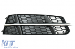 Niedriger Abdeckungen Seitengitter für Audi A6 C7 4G S-Line Facelift 15-18 Schwarz Chrom-image-6068860