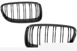 image-23-Nieren Kühlergrill für BMW E90 E91 LCI 08-11 Gitter Doppelstreifen MLook Schwarz