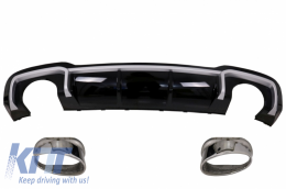 image-50-Nur S-Linie Stoßstange Luftverteiler Endrohre für AUDI A3 8V Facelift 16-19 Limo-