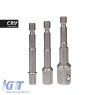 Nut Setter Adaptors 1/2, 3/8, 1/4 Krausmann AC10500 Set 3 Pcs
