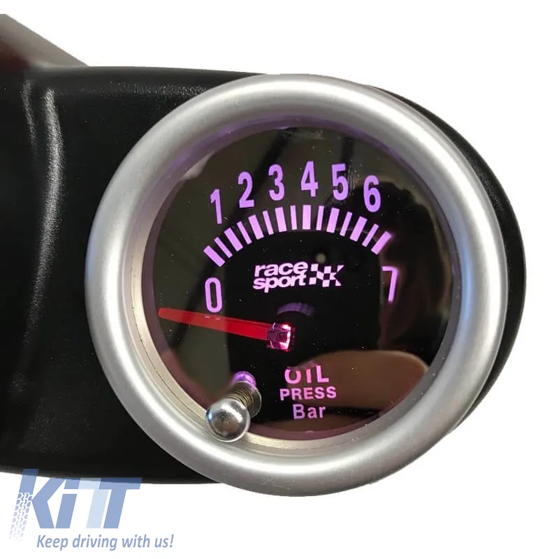 Oil Pressure Gauge Racesport Mirror Look Smoke 52mm With 7 Colors