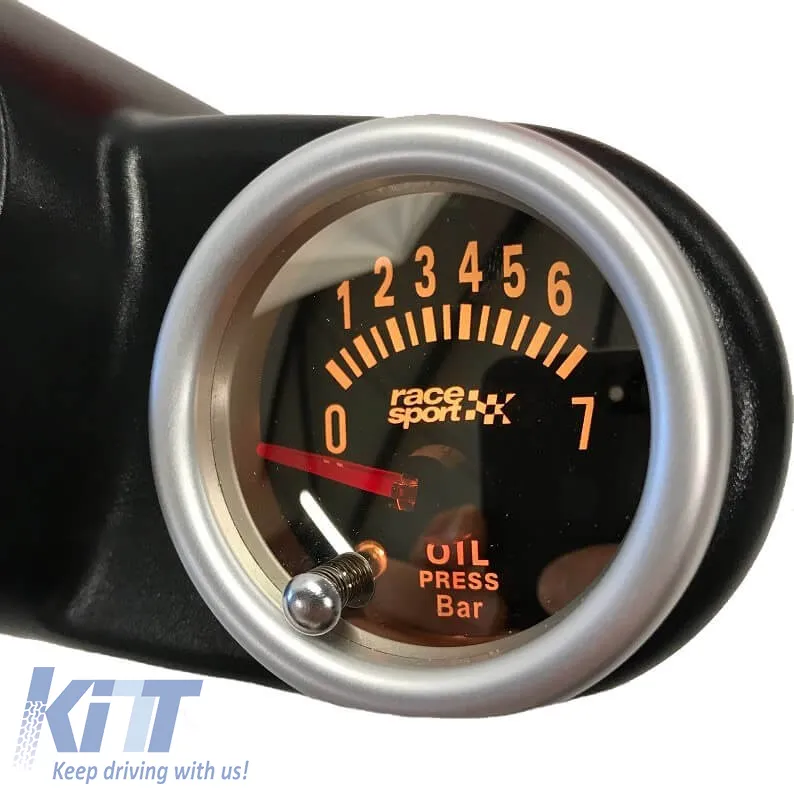 Oil Pressure Gauge Racesport Mirror Look Smoke 52mm With 7 Colors