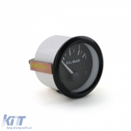 Olajnyomásmérő kiegészítő műszer 52mm Youngtimer Classic fekete megvilágított-image-6191628