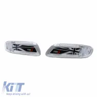 Oldalsó irányjelző Mini Cooper F56 13+ Union Jack zászlós fekete LED fehér 2 db-image-6294953