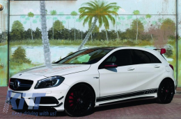 Oldalsó matrica fólia matt fekete Mercedes Benz CLA W117 C117 X117 (2013-2016) A-osztály W176 (2012-up) 45 AMG Design Edition 1-image-6025732
