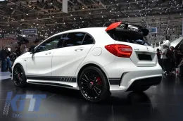 Oldalsó matrica fólia matt fekete Mercedes Benz CLA W117 C117 X117 (2013-2016) A-osztály W176 (2012-up) 45 AMG Design Edition 1-image-6025733