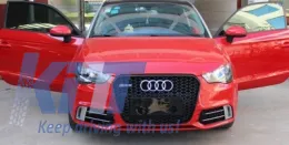 Oldalsó rácsos ködlámpa takaró Audi A1 (8X) (2010-up) RS1 fekete kiadás-image-6010191