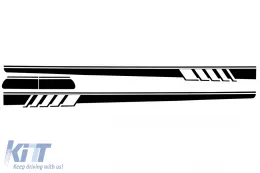 Oldalsó vinil matrica szett MERCEDES C-osztály C205 Coupe A205 Cabriolet (2014-) modellekhez, C63 Dizájn, zongoralakk fekete-image-6068588