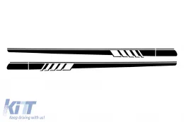 Oldalsó vinil matrica szett MERCEDES C-osztály C205 Coupe A205 Cabriolet (2014-) modellekhez, C63 Dizájn, zongoralakk fekete-image-6068589