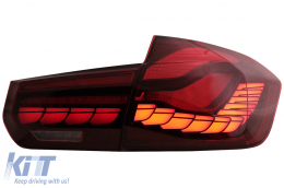 
OLED hátsó lámpa M4-re való átalakításra BMW 3 F30 LCI előtti & LCI (2011-2019) modellekhez, F35 F80 piros/átlátszó, dinamikus irányjelző-image-6084396