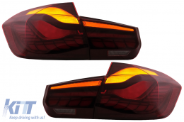 
OLED hátsó lámpa M4-re való átalakításra BMW 3 F30 LCI előtti & LCI (2011-2019) modellekhez, F35 F80 piros/átlátszó, dinamikus irányjelző-image-6084403