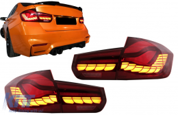 
OLED hátsó lámpa M4-re való átalakításra BMW 3 F30 LCI előtti & LCI (2011-2019) modellekhez, F35 F80 piros/átlátszó, dinamikus irányjelző-image-6086096