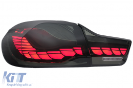 OLED hátsó lámpák BMW 4 F32 F33 F36 M4 F82 F83 (2013-03.2019) modellekhez, piros füst szín, dinamikus irányjelző-image-6088401