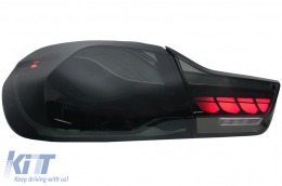 OLED hátsó lámpák BMW 4 F32 F33 F36 M4 F82 F83 (2013-03.2019) modellekhez, piros füst szín, dinamikus irányjelző-image-6088402
