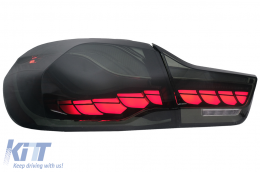 OLED hátsó lámpák BMW 4 F32 F33 F36 M4 F82 F83 (2013-03.2019) modellekhez, piros füst szín, dinamikus irányjelző-image-6088403