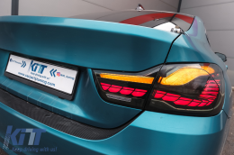 OLED hátsó lámpák BMW 4 F32 F33 F36 M4 F82 F83 (2013-03.2019) modellekhez, piros füst szín, dinamikus irányjelző-image-6090843