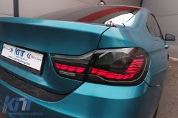 OLED hátsó lámpák BMW 4 F32 F33 F36 M4 F82 F83 (2013-03.2019) modellekhez, piros füst szín, dinamikus irányjelző-image-6090844