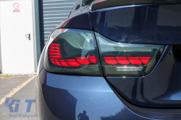 OLED hátsó lámpák BMW 4 F32 F33 F36 M4 F82 F83 (2013-03.2019) modellekhez, piros füst szín, dinamikus irányjelző-image-6094213