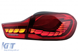 OLED hátsó lámpák BMW 4 F32 F33 F36 M4 F82 F83 (2013-03.2019) modellekhez, piros, dinamikus irányjelző-image-6097433