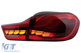 OLED hátsó lámpák BMW 4 F32 F33 F36 M4 F82 F83 (2013-03.2019) modellekhez, piros, dinamikus irányjelző-image-6097435