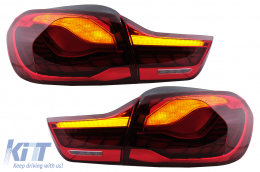 OLED hátsó lámpák BMW 4 F32 F33 F36 M4 F82 F83 (2013-03.2019) modellekhez, piros, dinamikus irányjelző-image-6097437