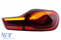 OLED hátsó lámpák BMW 4 F32 F33 F36 M4 F82 F83 (2013-03.2019) modellekhez, piros, dinamikus irányjelző-image-6097438