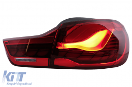 OLED hátsó lámpák BMW 4 F32 F33 F36 M4 F82 F83 (2013-03.2019) modellekhez, piros, dinamikus irányjelző-image-6097441