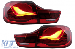 OLED hátsó lámpák BMW 4 F32 F33 F36 M4 F82 F83 (2013-03.2019) modellekhez, piros, dinamikus irányjelző-image-6097442