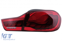 OLED hátsó lámpák BMW 4 F32 F33 F36 M4 F82 F83 (2013-03.2019) modellekhez, piros, dinamikus irányjelző-image-6097446