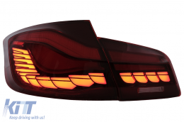 OLED hátsó lámpák BMW 5 F10 (2011-2017) Piros átlátszó dinamikus irányjelző -image-6096132