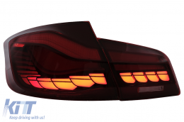 OLED hátsó lámpák BMW 5 F10 (2011-2017) Piros átlátszó dinamikus irányjelző -image-6096134