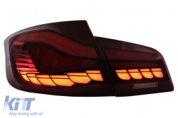 OLED hátsó lámpák BMW 5 F10 (2011-2017) Piros átlátszó dinamikus irányjelző -image-6096135