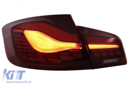 OLED hátsó lámpák BMW 5 F10 (2011-2017) Piros átlátszó dinamikus irányjelző -image-6096137