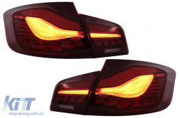 OLED hátsó lámpák BMW 5 F10 (2011-2017) Piros átlátszó dinamikus irányjelző -image-6096138