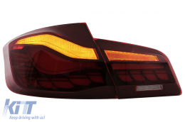 OLED hátsó lámpák BMW 5 F10 (2011-2017) Piros átlátszó dinamikus irányjelző -image-6096140
