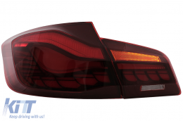 OLED hátsó lámpák BMW 5 F10 (2011-2017) Piros átlátszó dinamikus irányjelző -image-6096142