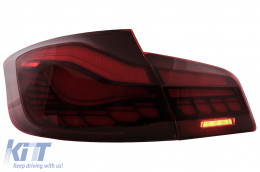 OLED hátsó lámpák BMW 5 F10 (2011-2017) Piros átlátszó dinamikus irányjelző -image-6096144
