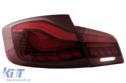 OLED hátsó lámpák BMW 5 F10 (2011-2017) Piros átlátszó dinamikus irányjelző -image-6096146