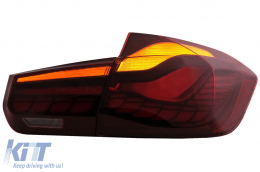 OLED Taillights Conversion to M4 Design suitable for BMW 3 Series F30 Pre LCI & LCI (2011-2019) F35 F80 Red Clear with Dynamic Sequential Turning Light-image-6084402