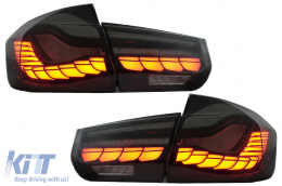 OLED Taillights Conversion to M4 Design suitable for BMW 3 Series F30 Pre LCI & LCI (2011-2019) F35 F80 Red Smoke with Dynamic Sequential Turning Light - TLBMF30RSNL