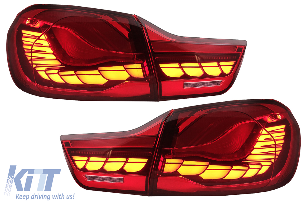OLED hátsó lámpák a BMW 4-es sorozathoz F32 F33 F36 M4 F82 F83 (2013-03.2019) Red Clear dinamikus szekvenciális kanyarodó lámpával