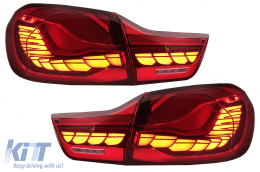 OLED Taillights suitable for BMW 4 Series F32 F33 F36 M4 F82 F83 (2013-03.2019) Red Clear with Dynamic Sequential Turning Light - TLBMF32M4RC
